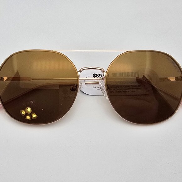 Paula Creamer Bliss Gold Frame Gold Mirror TrueBlue Lens Golf Aviator Sunglasses main image 16